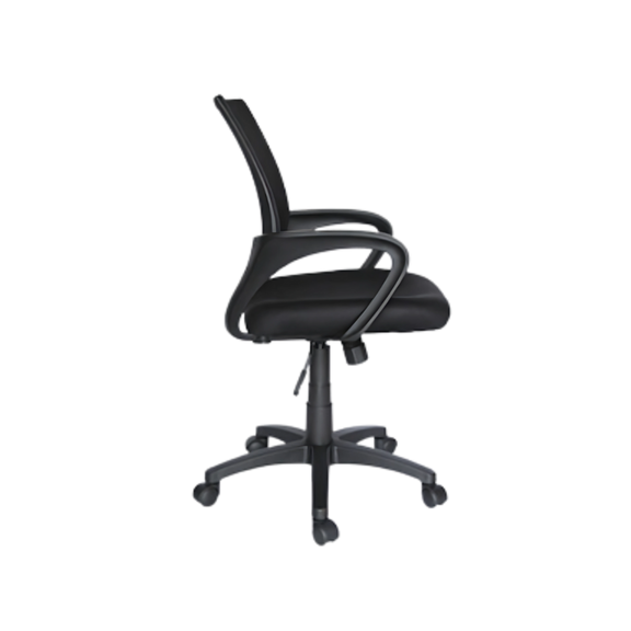 La silla secretarial ECOCHAIR Negra de Aura Muebles es cómoda y ergonómica, proporcionando excelente soporte para la espalda y mejorando la postura.