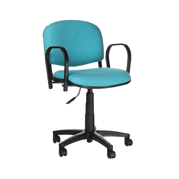 Silla secretarial ISO P Mecanismo fijo ajuste de altura de asiento neumático por palanca con coderas Aura Muebles modelo APIPA