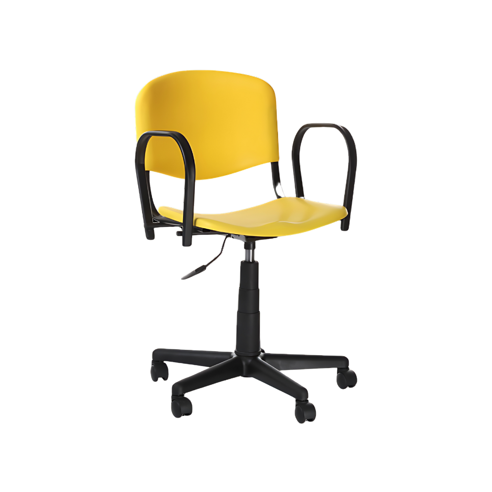 Descubre la comodidad y ergonomía de la silla secretarial ISO P ARM APIPARM de Aura Muebles en Guadalajara. Con apoyabrazos ajustables y respaldo con soporte lumbar.