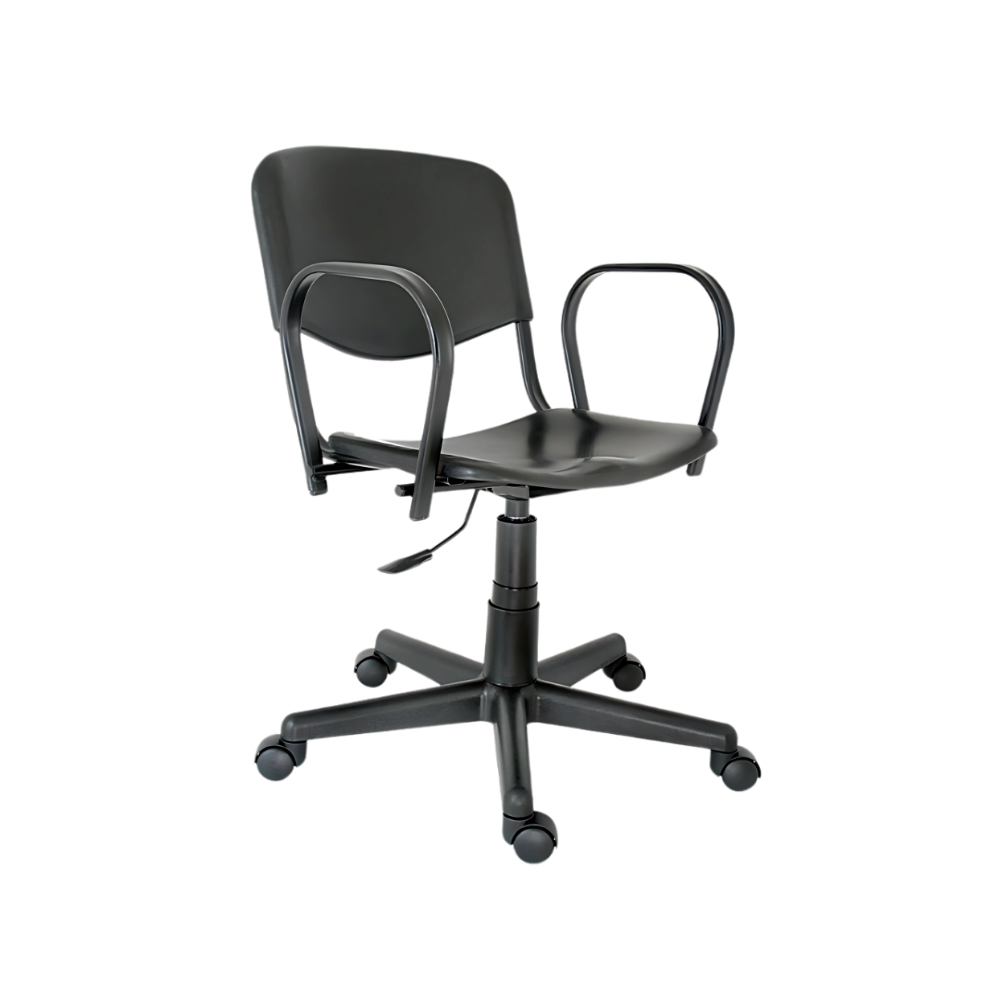 Descubre la comodidad y ergonomía de la silla secretarial ISO P ARM APIPARM de Aura Muebles en Guadalajara. Con apoyabrazos ajustables y respaldo con soporte lumbar.