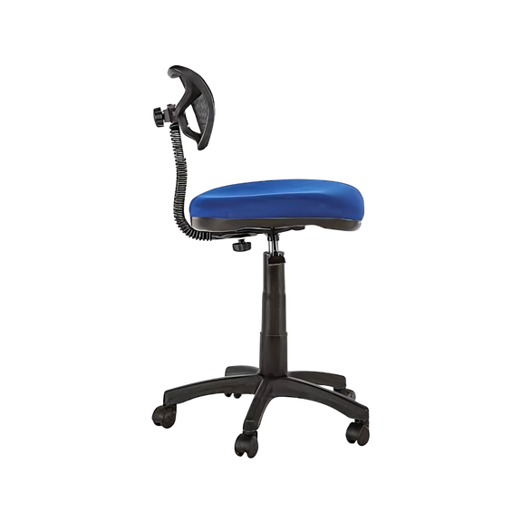 Silla secretarial con respaldo de estructura plástica tapizada en malla únicamente en color negro, asiento de aglomerado de 12 mm. tapizado en variedad de colores, con tapa de polipropileno Aura Muebles modelo M-105