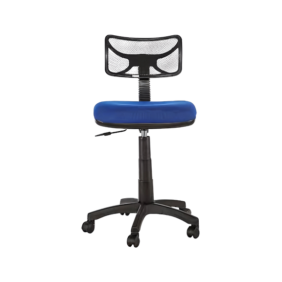 Silla secretarial con respaldo de estructura plástica tapizada en malla únicamente en color negro, asiento de aglomerado de 12 mm. tapizado en variedad de colores, con tapa de polipropileno Aura Muebles modelo M-105