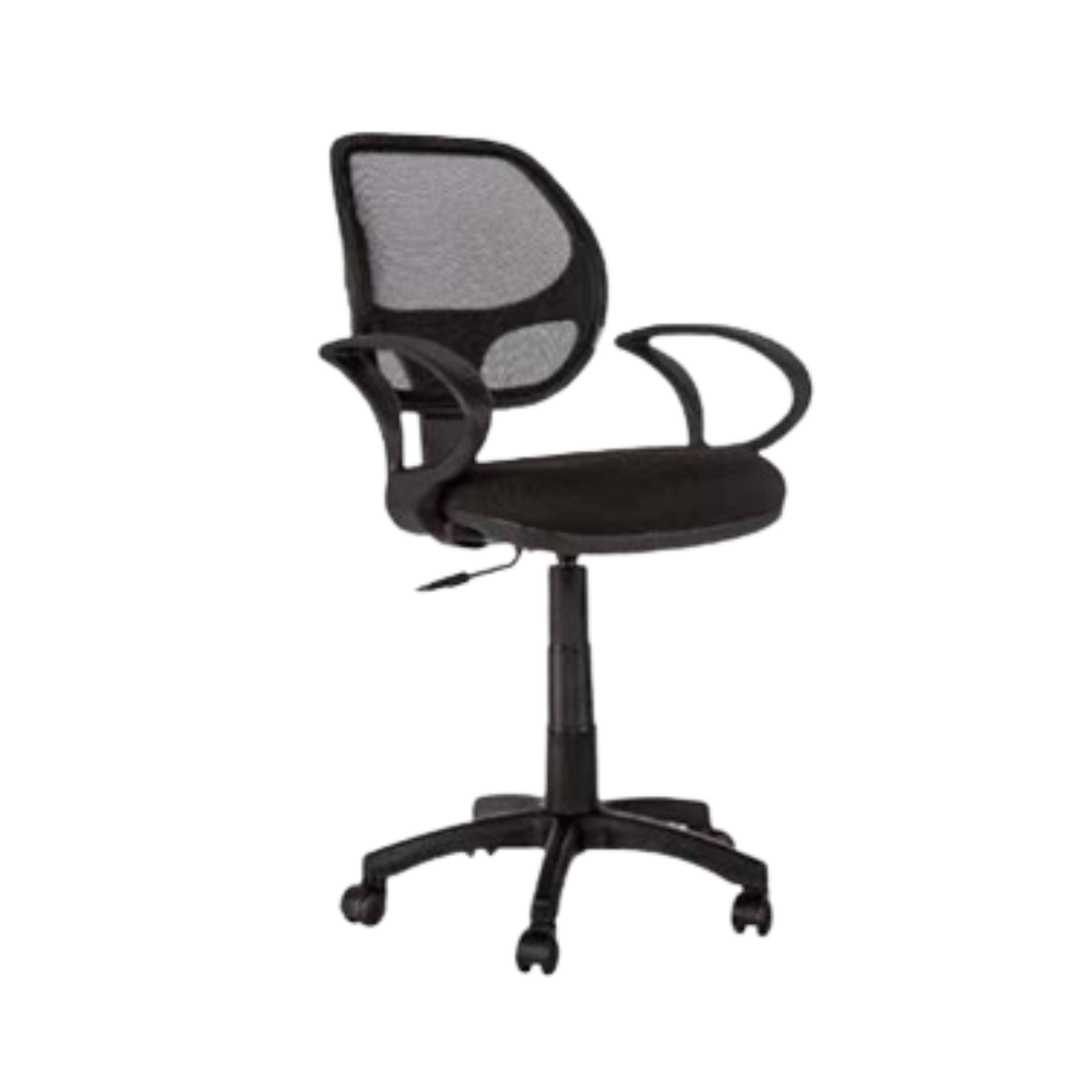 Silla secretarial con brazos negra Aura Muebles M50CB