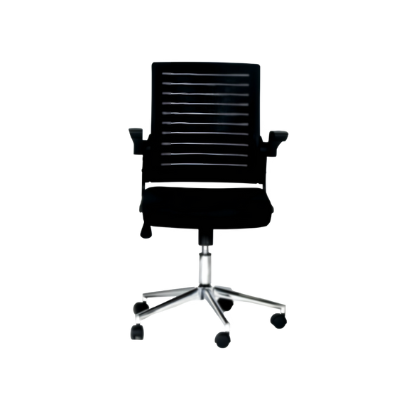 Encuentra la silla secretarial MALAGA de Aura Muebles con base de color negro. Disfruta de comodidad y estilo en tu oficina con esta elegante silla ergonómica.