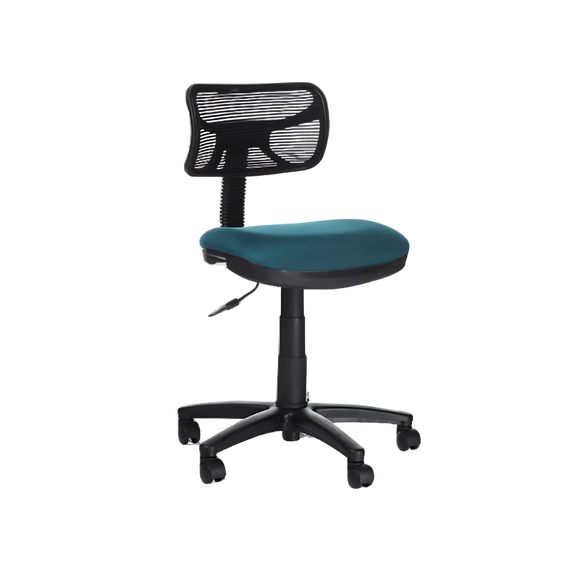 silla secretarial con mecanismo Fijo y ajuste de altura de asiento neumático por palanca. Ajuste de profundidad de asiento por perilla Aura Muebles modelo WALLY