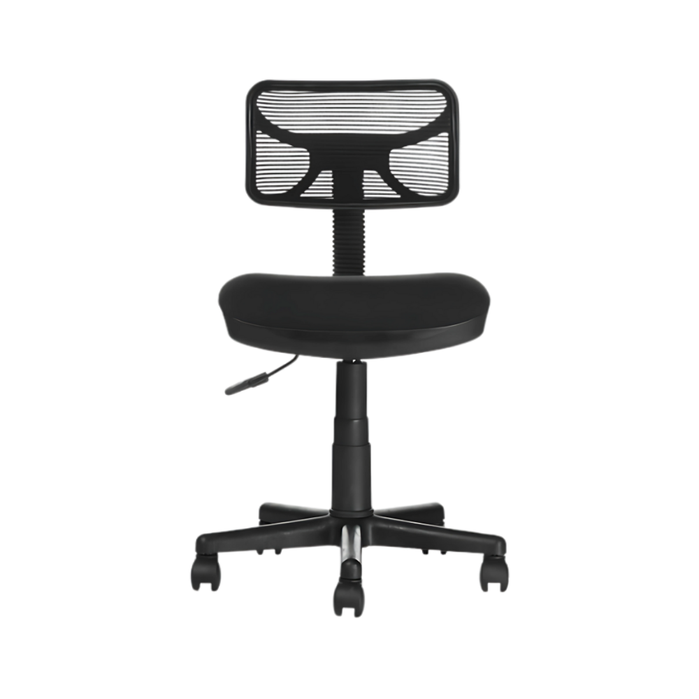 Silla secretarial modelo WALLY ECO con mecanismo Fijo tiene ajuste de altura de asiento neumático por palanca y ajuste de profundidad de asiento por perilla