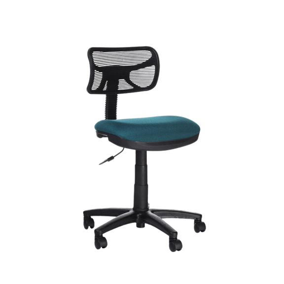 silla secretarial con mecanismo Fijo y ajuste de altura de asiento neumático por palanca. Ajuste de profundidad de asiento por perilla Aura Muebles modelo WALLY