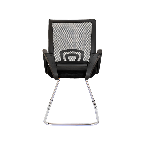Silla secretarial LK-16 NE con respaldo de malla y base trineo cromada. Comodidad y diseño profesional para tu oficina.