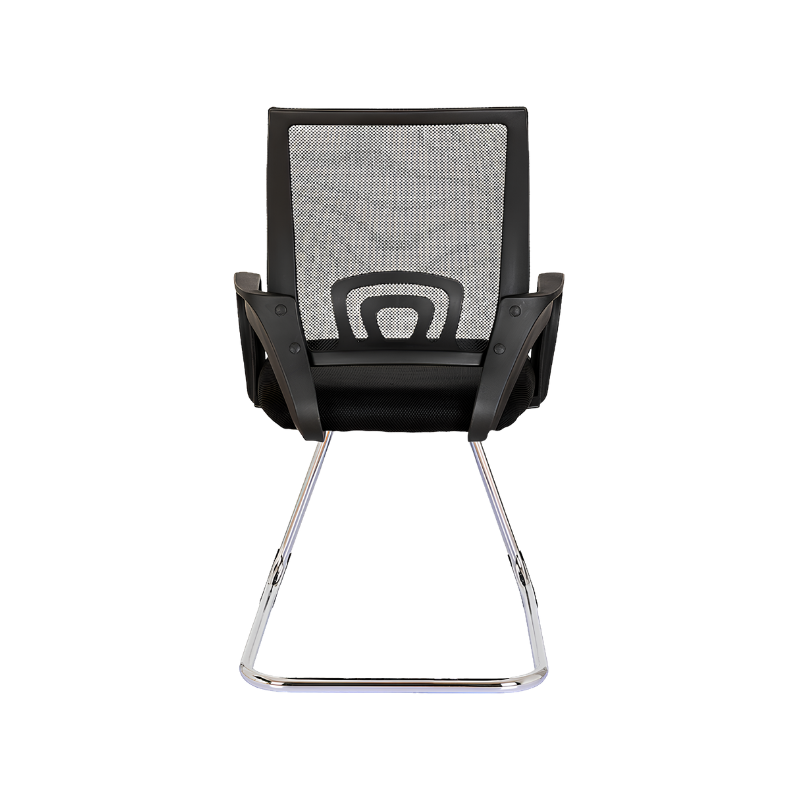 Silla secretarial LK-16 NE con respaldo de malla y base trineo cromada. Comodidad y diseño profesional para tu oficina.