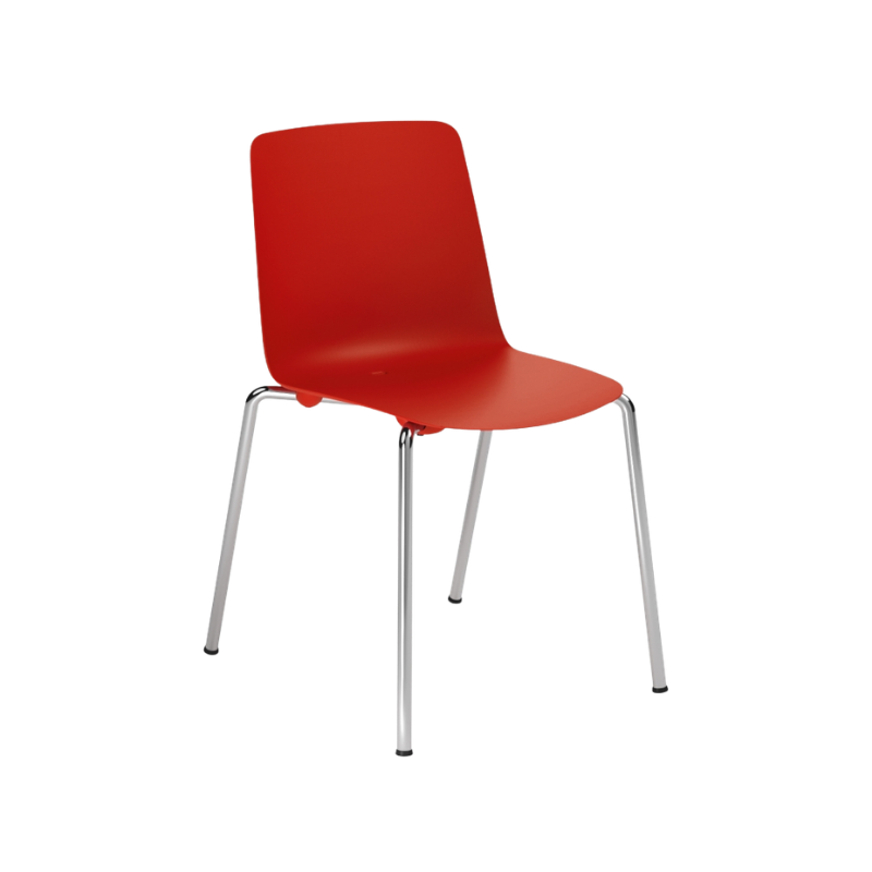 Silla Vesper 1 apilable de polipropileno con base de acero
