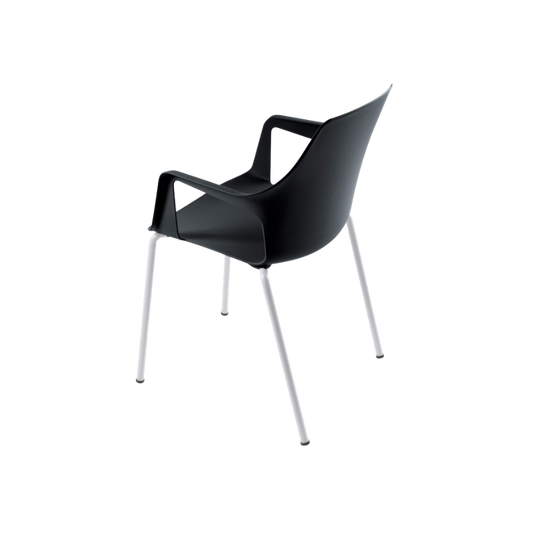 Silla Vesper 2 con brazos de polipropileno y base metálica