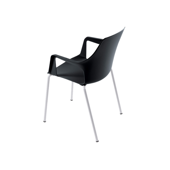 Silla Vesper 2 con brazos de polipropileno y base metálica