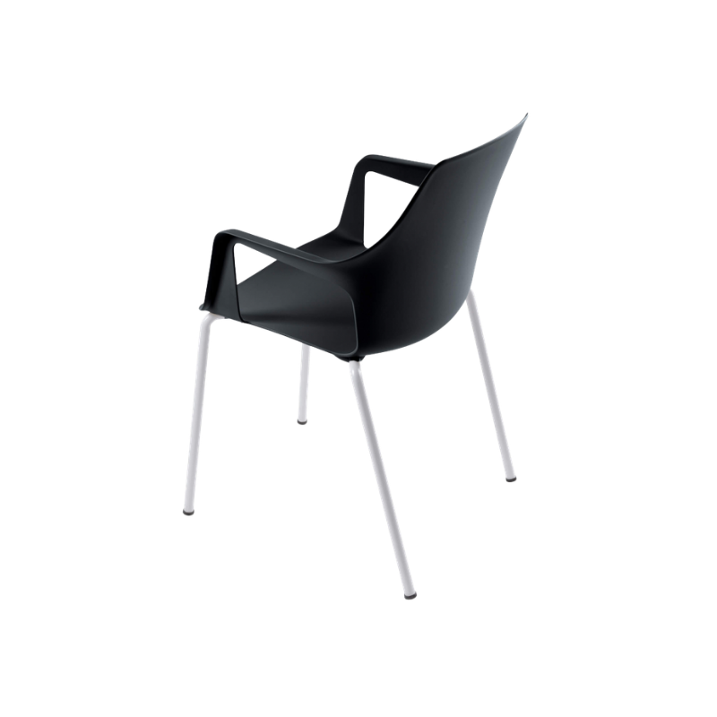 Silla Vesper 2 con brazos de polipropileno y base metálica