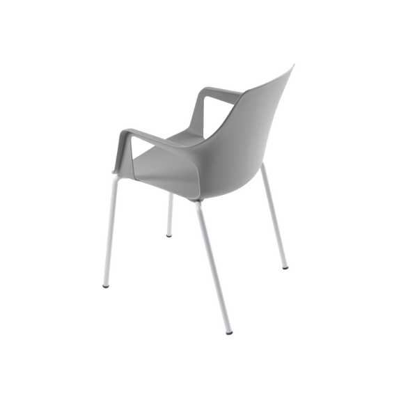Silla Vesper 2 con brazos de polipropileno y base metálica
