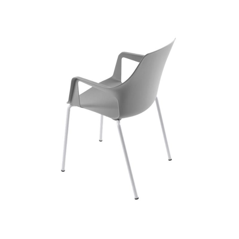 Silla Vesper 2 con brazos de polipropileno y base metálica