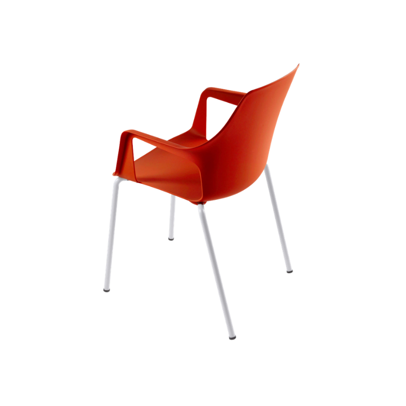 Silla Vesper 2 con brazos de polipropileno y base metálica