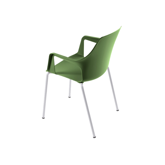 Silla Vesper 2 con brazos de polipropileno y base metálica