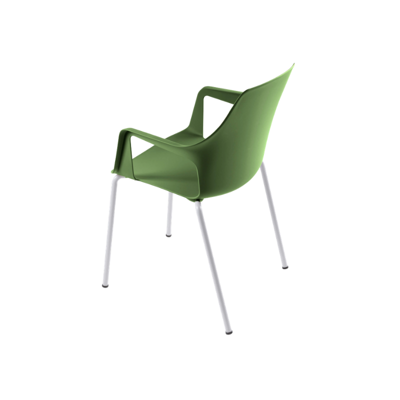 Silla Vesper 2 con brazos de polipropileno y base metálica