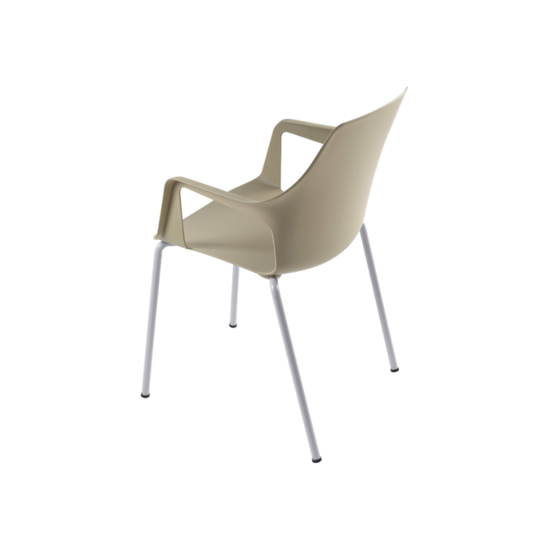Silla Vesper 2 con brazos de polipropileno y base metálica