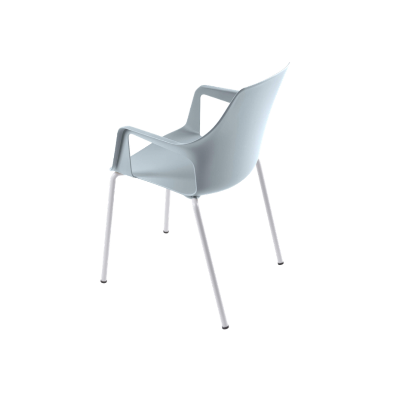 Silla Vesper 2 con brazos de polipropileno y base metálica