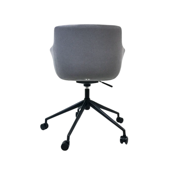Silla de oficina gris con brazos integrados modelo ALASSIO Aura Muebles
