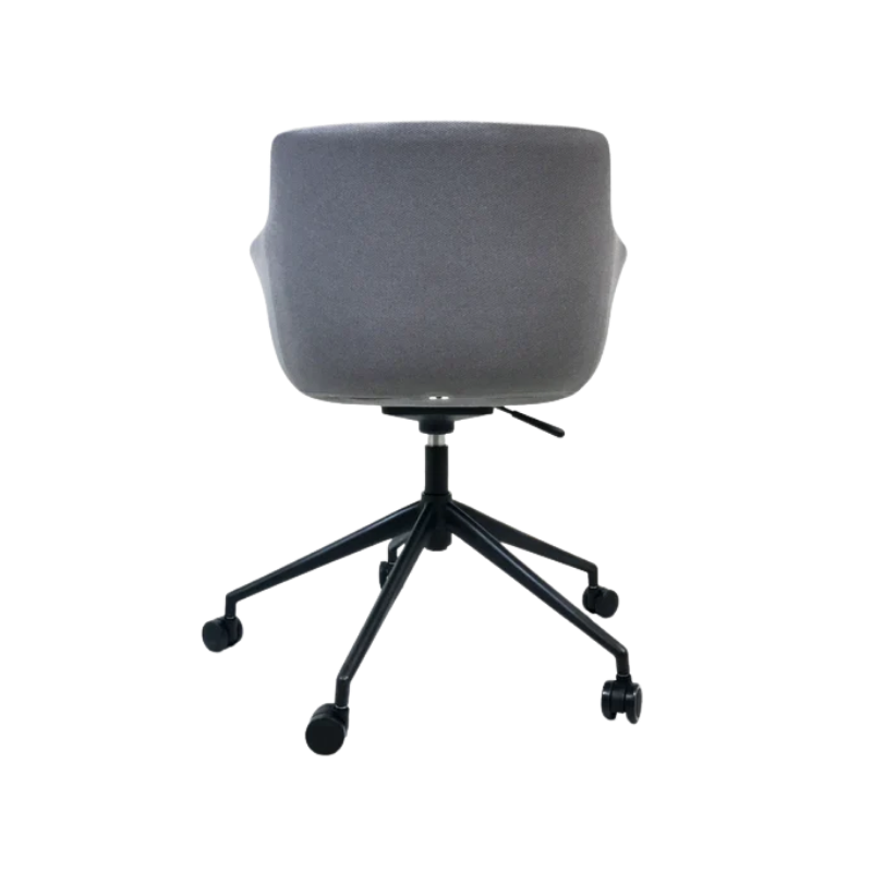 Silla de oficina gris con brazos integrados modelo ALASSIO Aura Muebles