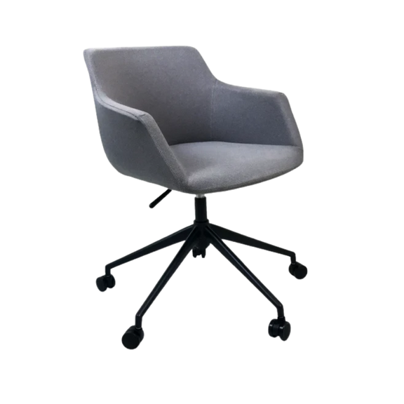 Silla de visita ALASSIO gris ergonómica con base de acero Aura Muebles