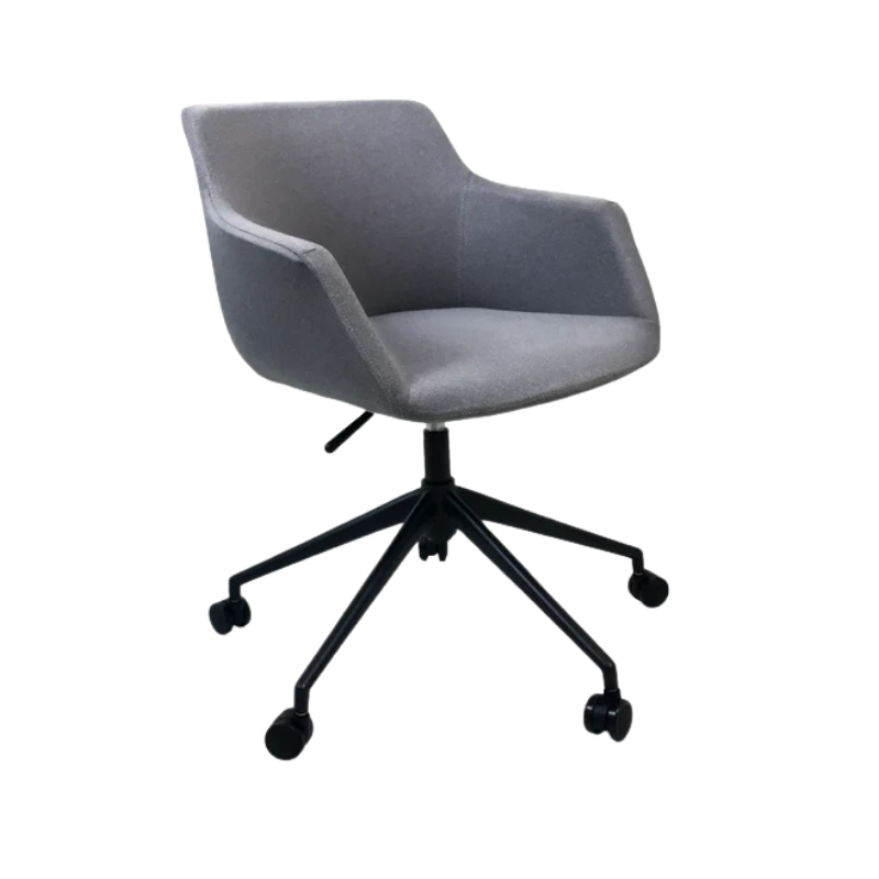 Silla de visita ALASSIO gris ergonómica con base de acero Aura Muebles