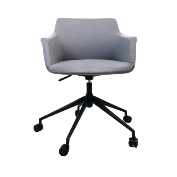 Silla de oficina gris modelo ALASSIO vista frontal Aura Muebles