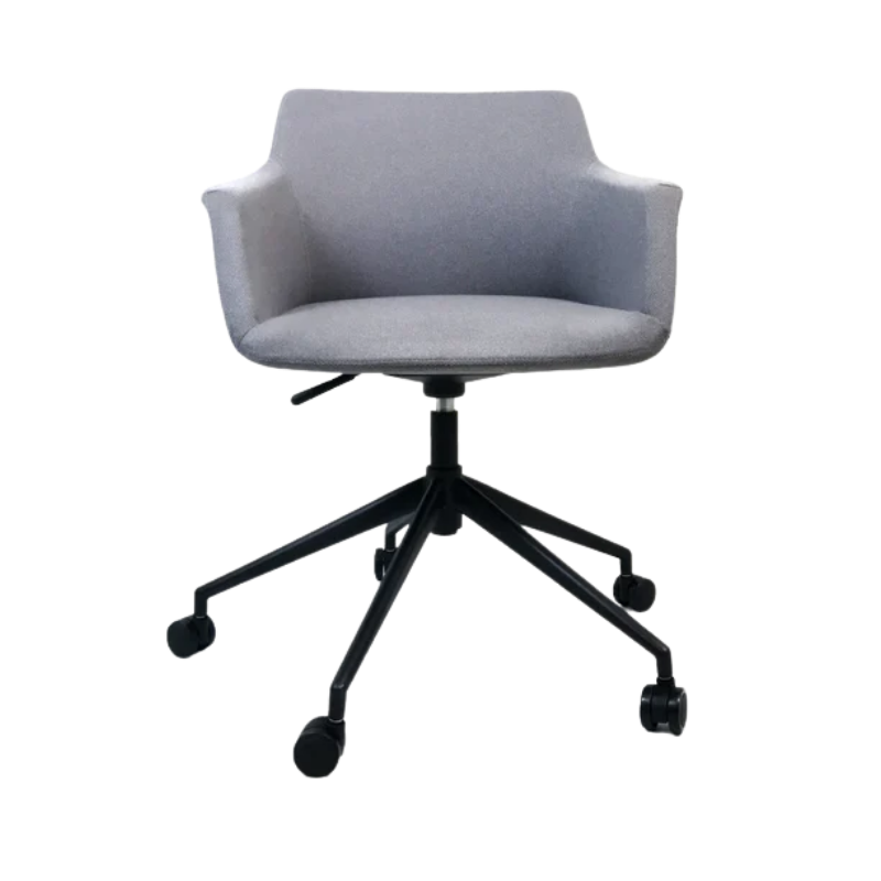 Silla de oficina gris modelo ALASSIO vista frontal Aura Muebles