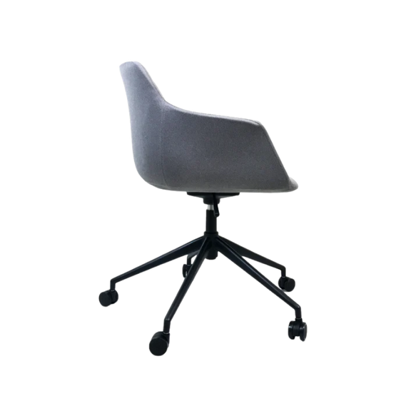 Silla de visita moderna ALASSIO con ruedas y base metálica Aura Muebles