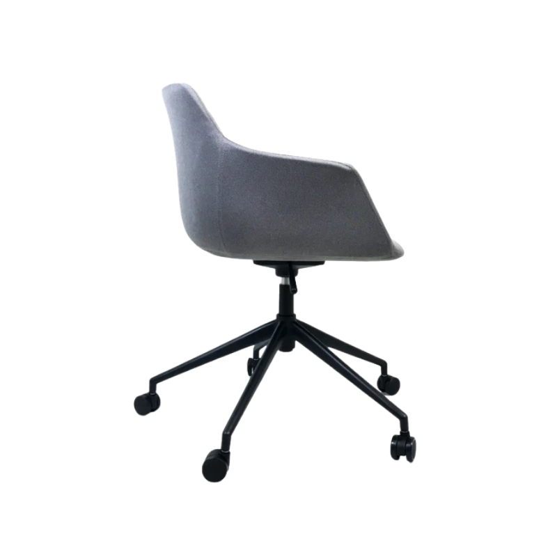 Silla de visita moderna ALASSIO con ruedas y base metálica Aura Muebles