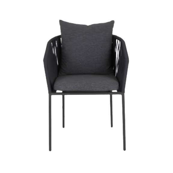 Silla Cancún con cojín color gris