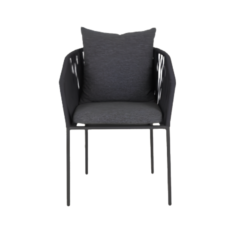 Silla Cancún con cojín color gris