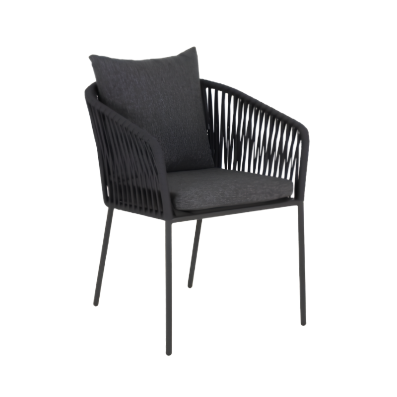 Silla Cancún con cojín color gris