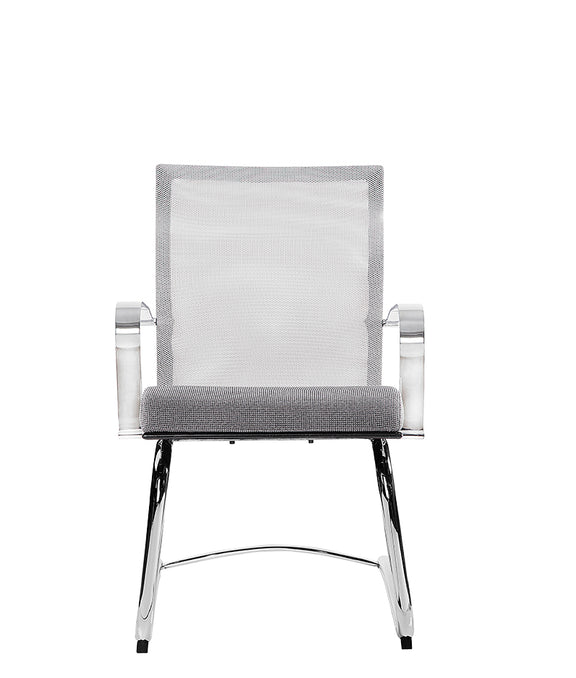 Silla de visita M-160 en perspectiva mostrando brazos y base cromada