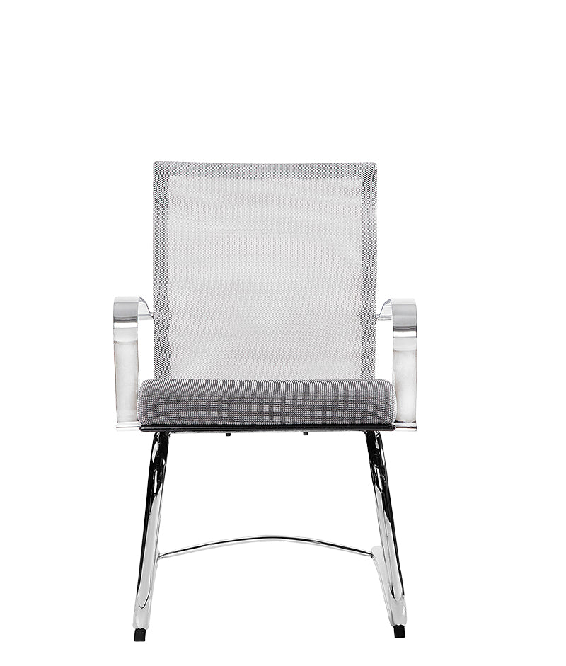 Silla de visita M-160 en perspectiva mostrando brazos y base cromada