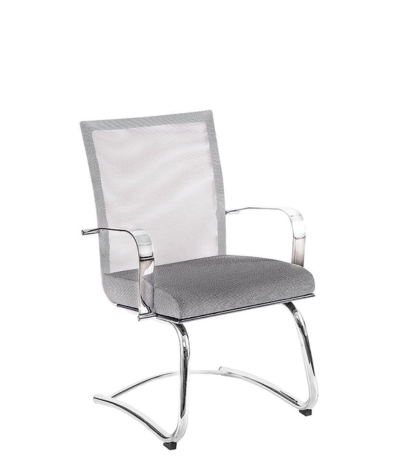 Silla de visita modelo M-160 vista frontal con respaldo en malla