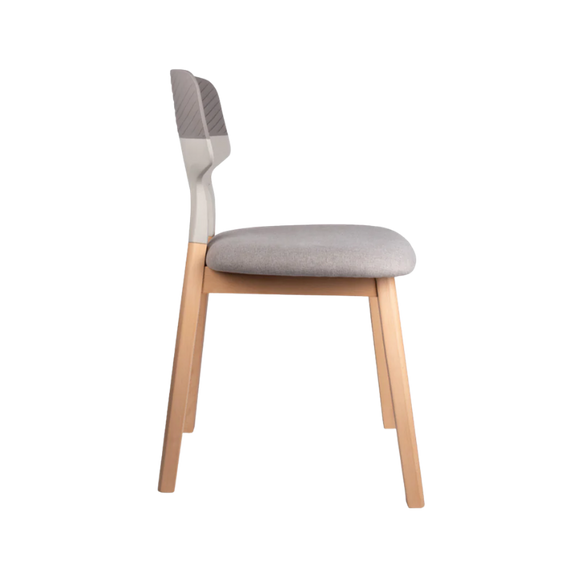 Silla de visita con respaldo ergonómico y patas de madera Aura Muebles