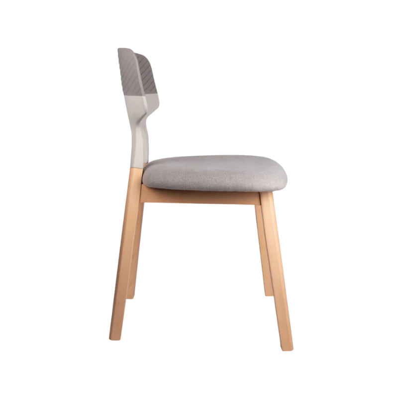 Silla de visita con respaldo ergonómico y patas de madera Aura Muebles
