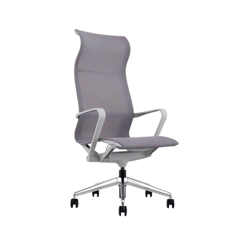 Descubre las sillas directivas EVOLUTION respaldo alto en color gris de Aura Muebles. Combina comodidad, elegancia y durabilidad para oficinas ejecutivas.