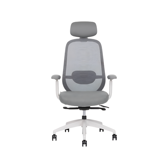 Descubre la silla de dirección SPIRIT EXPRESS WHITE RESPALDO ALTO de Aura Muebles. Sofisticado diseño ergonómico para oficinas ejecutivas y espacios modernos.