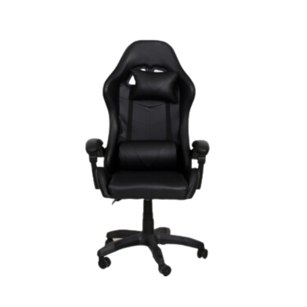 Sillas gamer color Negro diseño ergonómico y su soporte lumbar ajustable esta silla asegura una postura saludable mientras juegas Aura Muebles modelo GAMER-01