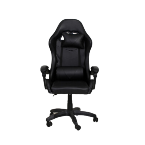 Sillas gamer color Negro diseño ergonómico y su soporte lumbar ajustable esta silla asegura una postura saludable mientras juegas Aura Muebles modelo GAMER-01