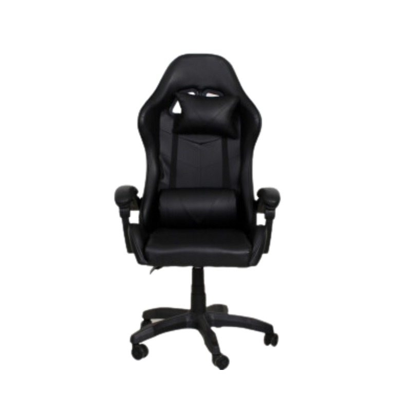 Sillas gamer color Negro diseño ergonómico y su soporte lumbar ajustable esta silla asegura una postura saludable mientras juegas Aura Muebles modelo GAMER-01