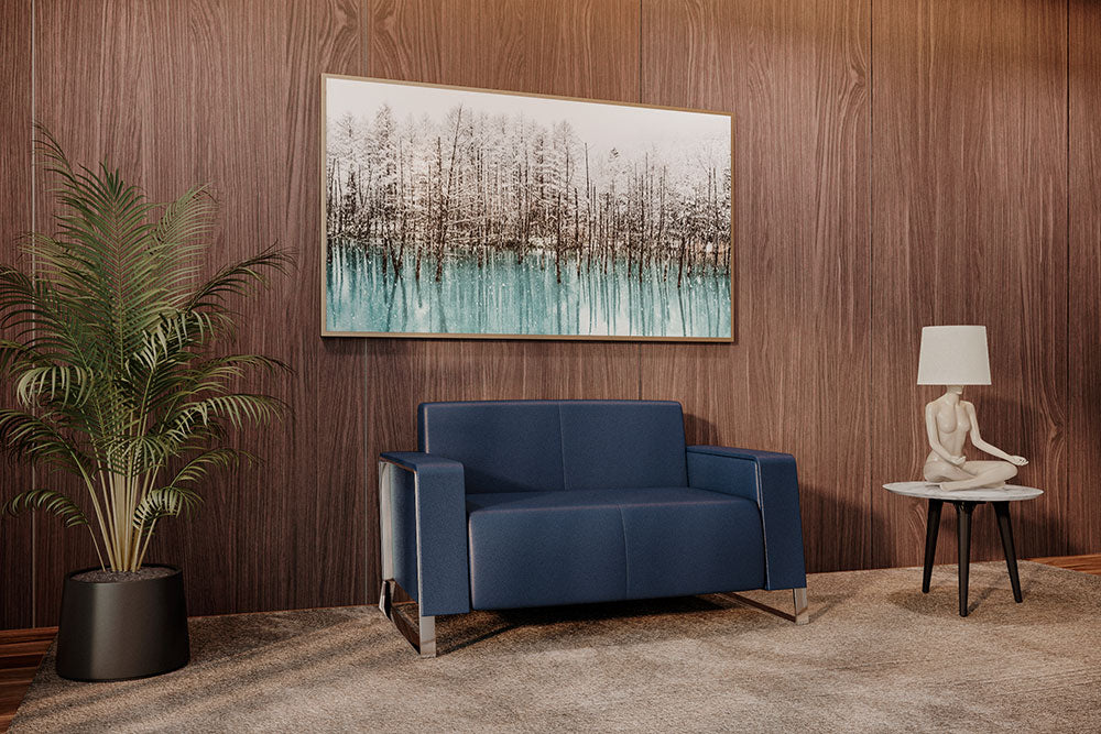 Sillón de visita modelo Sofa Element en sala de espera moderna, mostrando su diseño ergonómico y elegante.
