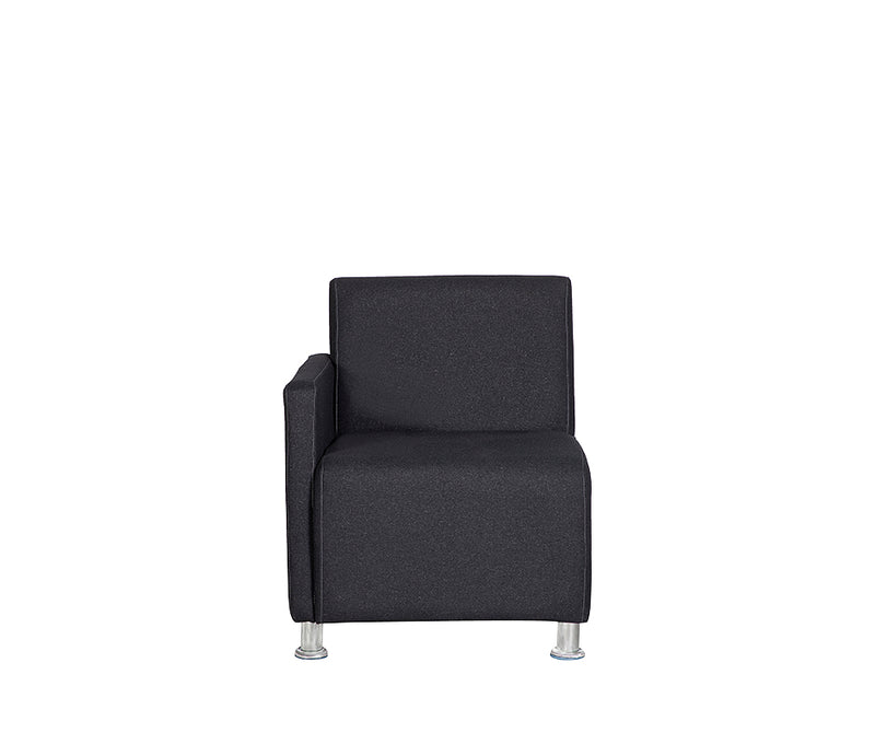 Sillón de visita modelo ASTURIAS visto de frente con patas cromadas