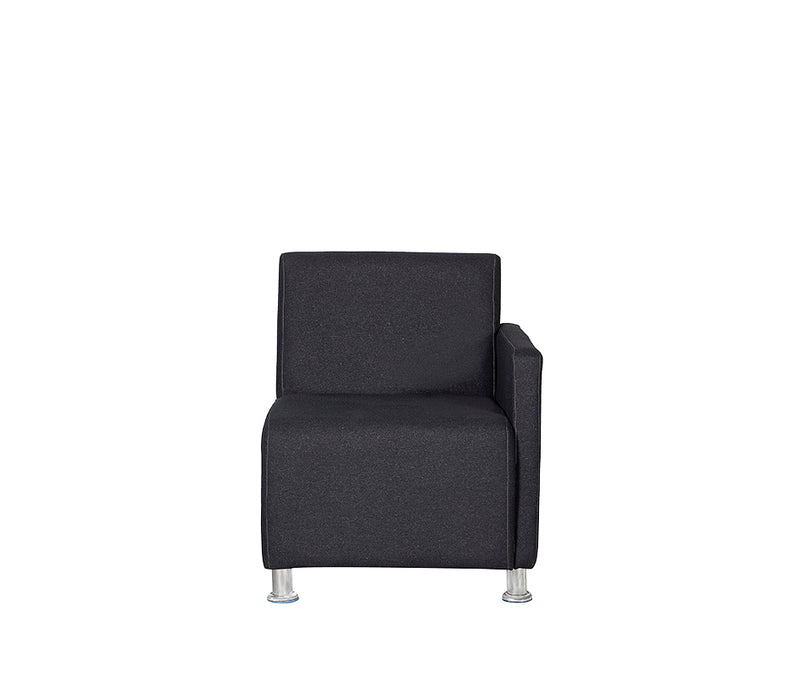 Vista izquierda del sillón de visita ASTURIAS tapizado en color oscuro