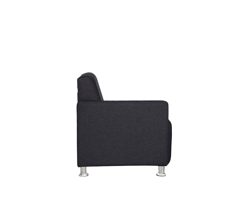 Sillón de visita ASTURIAS vista lateral mostrando estructura compacta