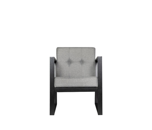 Sillón de visita BERLIN-1P visto de frente, tapizado en gris